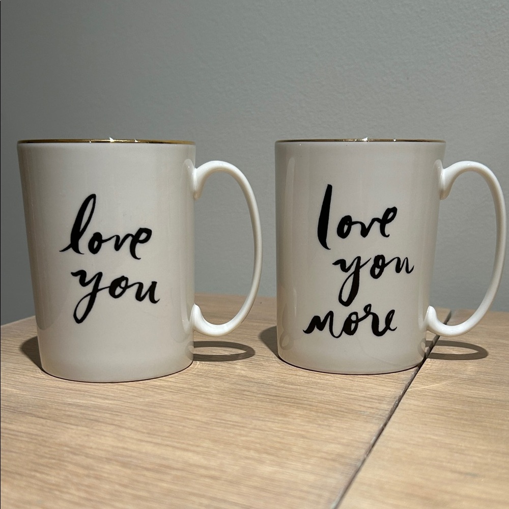kate spade Love You Love You More White Ceramic Mugs - Set of 2